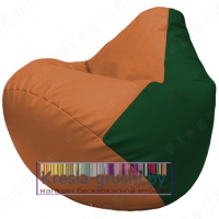 Бескаркасное кресло мешок Груша Г2.3-2001 (оранжевый, зелёный)